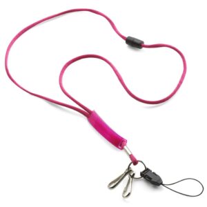 Polyester lanyard with a matching colour transparent sliding PVC