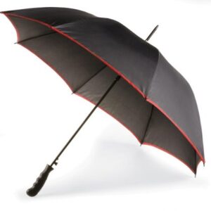 Storm proof umbrella with eight 190t nylon fabric panels that ha