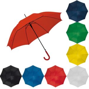 Automatic umbrella with plastic colour matching hook handle – Corporate Gift