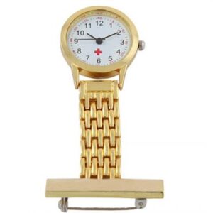 Metal Nurse Watch. Available in Silver, Gold or Black in Celloph
