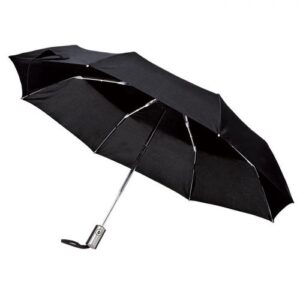 Auto-Open Compact 3-Fold Umbrella – Black