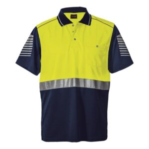 Raid His Vis Golfer – Available in: Safety Orange/Navy or Safety Yellow/Navy