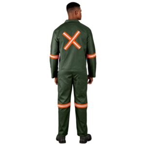 Acid Resistant Polycotton Conti Suit – Reflective Arm, Legs & Back – Orange Tape