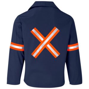 Site Premium Polycotton Workwear Jacket – Reflective Arms & Back – Orange Tape