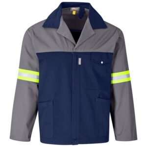 Site Premium Two-Tone Polycotton Workwear Jacket – Reflective Arms – Yellow Tape