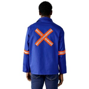 Artisan Premium 100% Cotton Workwear Jacket – Reflective Arms & Back – Orange Tape