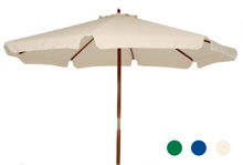 3m Round Wooden Umbrella. – Navy