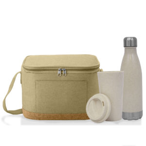 Sustainable Gift Set with Wheat Straw bottle & Tumbler In Eco friendly Cooler Bag