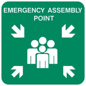 Small Emergency Assembly Point safety sign