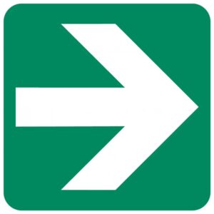 Directional Green Arrow safety sign