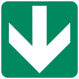 Directional Green Arrow safety sign