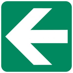Directional Green Arrow safety sign