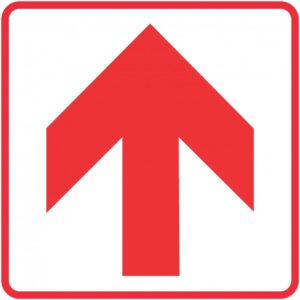 Red Arrow - Location of Fire Fighting equipment safety sign