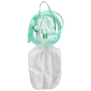 Oxygen Mask Non-Rebreather 2m tubing + Bag – Adult
