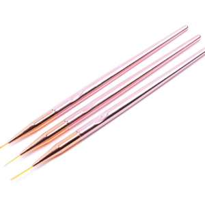 Alternative view of Rose Gold striping brush set | 3pc