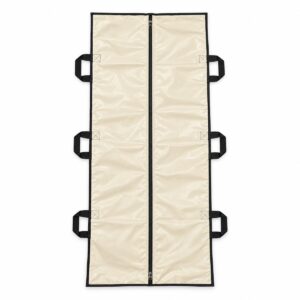 Cream body bag with centre zip and 6 handles