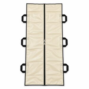 Cream body bag with centre zip, double puller and 6 handles
