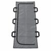 Grey body bag with J-shaped zip and 6 carry handles
